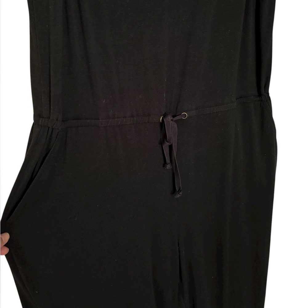Eileen Fisher Black Cotton Sleeveless Jumpsuit Elastic Waistband Womens Medium - Picture 6 of 12